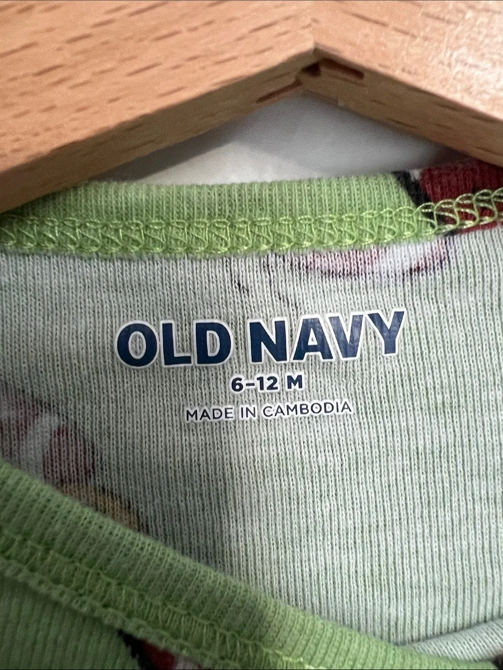 Old Navy | 100% Cotton Green Football-Print Long-Sleeve Baby Bodysuit Sz 6-12M